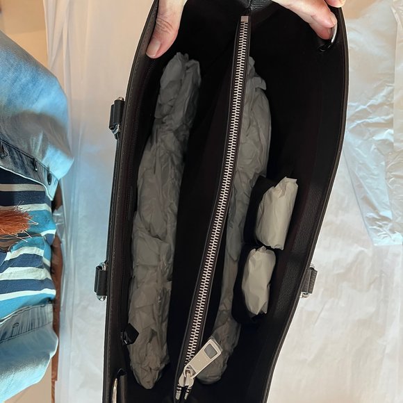 Gucci GG Canvas Dark Brown Signature Handbag Large Leather Weekender Tote Bag NW - Picture 5 of 9